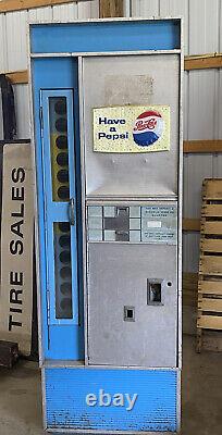 Vintage 1960's-1970's Pepsi Vending Machine holds 16oz bottles