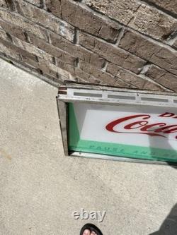 Vintage 1960's 33 Coca Cola Pause and Refresh Plexiglass Vending Machine Sign