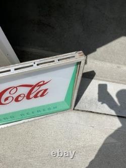 Vintage 1960's 33 Coca Cola Pause and Refresh Plexiglass Vending Machine Sign