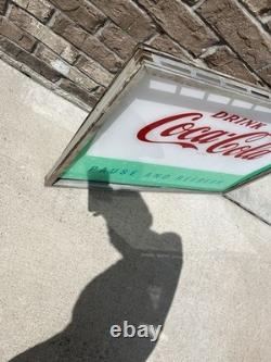 Vintage 1960's 33 Coca Cola Pause and Refresh Plexiglass Vending Machine Sign