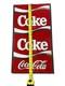 Vintage 1970s Coca-Cola Steel Vending Machine Sign Panel Silver Ribbon 25x14