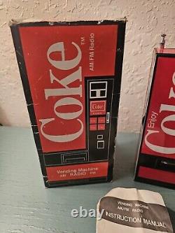 Vintage 1980's Coca Cola Vending Machine Radio, Unused, Original Box-Very Rare