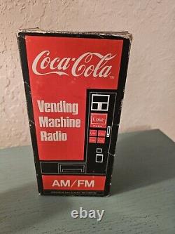 Vintage 1980's Coca Cola Vending Machine Radio, Unused, Original Box-Very Rare