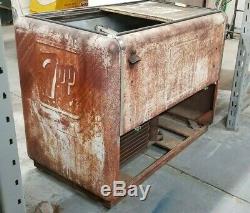 Vintage 7 UP Embossed Cooler Refridgerator Extra Large