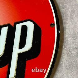 Vintage 7up Soda Pop Porcelain Sign Gas Oil Vendor Shop Pepsi Cola Pump Plate