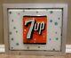 Vintage 7up Vending Machine Embossed Plexiglass Advertising Sign In Metal Frame