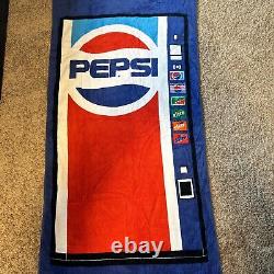 Vintage 80s Pepsi Cola Vending Machine Beach Bath Towel Promo Advertise Made USA