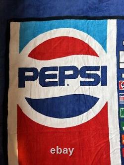 Vintage 80s Pepsi Cola Vending Machine Beach Bath Towel Promo Advertise Made USA