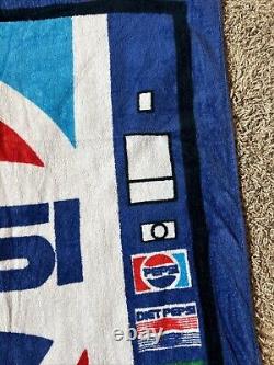 Vintage 80s Pepsi Cola Vending Machine Beach Bath Towel Promo Advertise Made USA