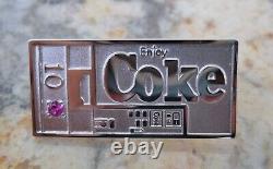 Vintage Coca Cola 25 Years Service Silver Pin Vending Machine Rare Diamond Ruby