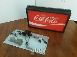 Vintage Coca Cola Coke Soda Machine Topper 1960s Sign Panel Light