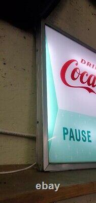 Vintage Coca Cola Machine Illuminated Sign, Vendo 216-1, Pause and Refresh, LED