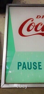 Vintage Coca Cola Machine Illuminated Sign, Vendo 216-1, Pause and Refresh, LED