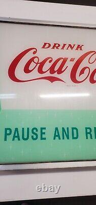 Vintage Coca Cola Machine Illuminated Sign, Vendo 216-1, Pause and Refresh, LED