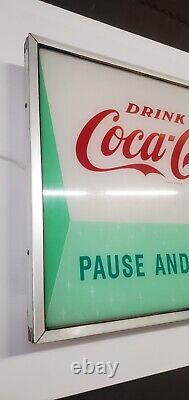 Vintage Coca Cola Machine Illuminated Sign, Vendo 216-1, Pause and Refresh, LED