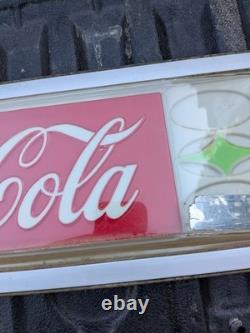 Vintage Coca-Cola Plastic Vending Machine Sign Face Mid Century Atomic Starburst