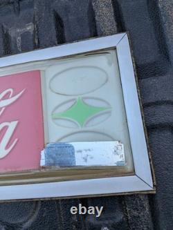 Vintage Coca-Cola Plastic Vending Machine Sign Face Mid Century Atomic Starburst