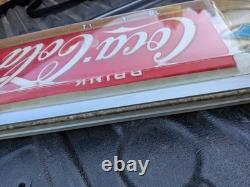 Vintage Coca-Cola Plastic Vending Machine Sign Face Mid Century Atomic Starburst