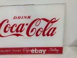 Vintage Coca Cola Soda Machine Insert Plexiglass Sign Soda Vending 60s NOS