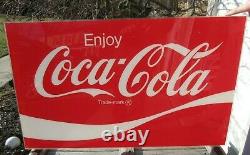 Vintage Coca Cola large Logo Vending Machine Sign Advertisement