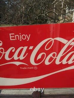 Vintage Coca Cola large Logo Vending Machine Sign Advertisement