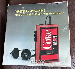 Vintage Coke Coca Cola Stereo Cassette Player with headphones Vending Machine