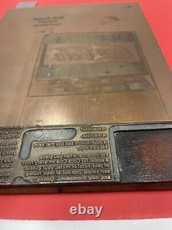 Vintage Coke Machine Brass Printing Press Vending Machine Stamp