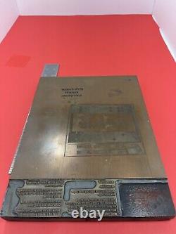 Vintage Coke Machine Brass Printing Press Vending Machine Stamp