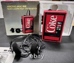 Vintage Coke Vending Machine Stereo Cassette Player with Headphones Coca Cola