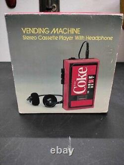 Vintage Coke Vending Machine Stereo Cassette Player with Headphones Coca Cola
