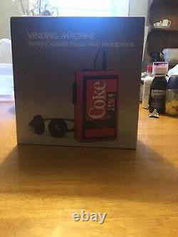 Vintage Coke Vending Machine Stereo Cassette Player with Headphones (NIB)