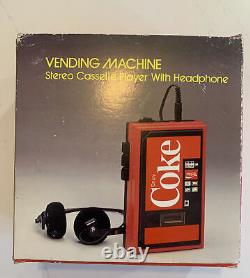 Vintage Coke Vending Machine Stereo Cassette Player with Headphones Rare