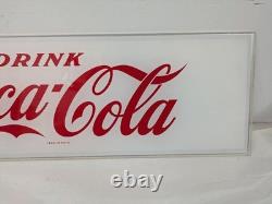 Vintage Drink Coca Cola Soda Machine Insert Plexiglass Sign Soda Vending 60s NOS