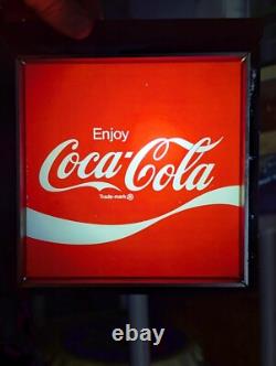 Vintage Enjoy Coca-Cola Vending Machine Display Translucent Sign Collectible