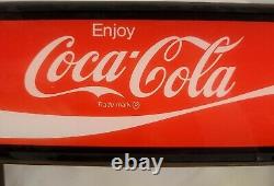 Vintage Enjoy Coca-Cola Vending Machine Light Up Sign Tested Working 22'X4' In