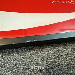 Vintage Glass Coca Cola Machine Panel ENJOY COCA COLA Metal Frame 10x25.75