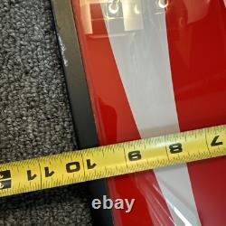 Vintage Glass Coca Cola Machine Panel ENJOY COCA COLA Metal Frame 10x25.75