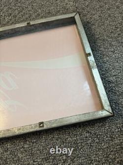 Vintage Glass Coca Cola Machine Panel ENJOY COCA COLA Metal Frame 10x25.75