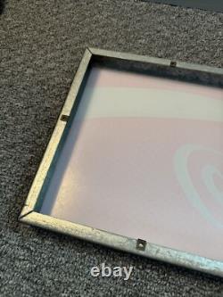 Vintage Glass Coca Cola Machine Panel ENJOY COCA COLA Metal Frame 10x25.75