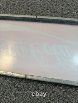 Vintage Glass Coca Cola Machine Panel ENJOY COCA COLA Metal Frame 10x25.75