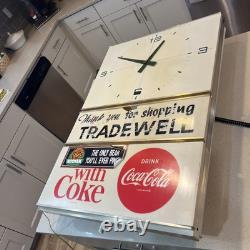 Vintage Grocery 1960's Coca-Cola Soda Clock Working Fine Original Piece