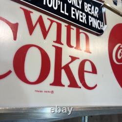 Vintage Grocery 1960's Coca-Cola Soda Clock Working Fine Original Piece