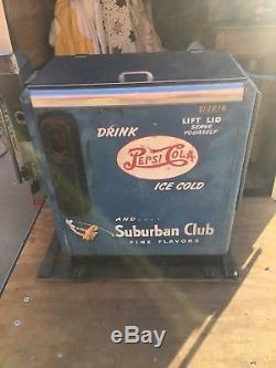 Vintage Ideal 55 Slider DOUBLE DOT Pepsi Machine Dispenser Coin Suburban Club