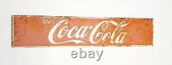 Vintage Large Coca Cola Coke Metal Advertising Sign Soda Vending Machine Panel