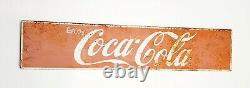 Vintage Large Coca Cola Coke Metal Advertising Sign Soda Vending Machine Panel