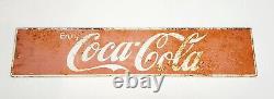 Vintage Large Coca Cola Coke Metal Advertising Sign Soda Vending Machine Panel