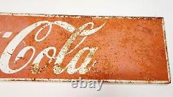 Vintage Large Coca Cola Coke Metal Advertising Sign Soda Vending Machine Panel