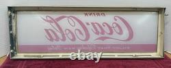 Vintage MCM 1950s Coca-Cola Backlit Vending Machine Glass Sign 24x8 AL Frame