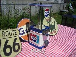 Vintage Oak Vista 60s 70s Restored Gumball Machine In 70s Pepsi Cola Theme