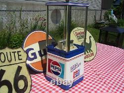 Vintage Oak Vista 60s 70s Restored Gumball Machine In 70s Pepsi Cola Theme